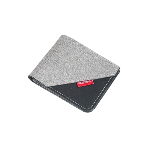 JINBIXIANGDJKS Kurze Canvas-Geldbörse, Stilvolle, Schlichte Geldbörse(Gray) von JINBIXIANGDJKS