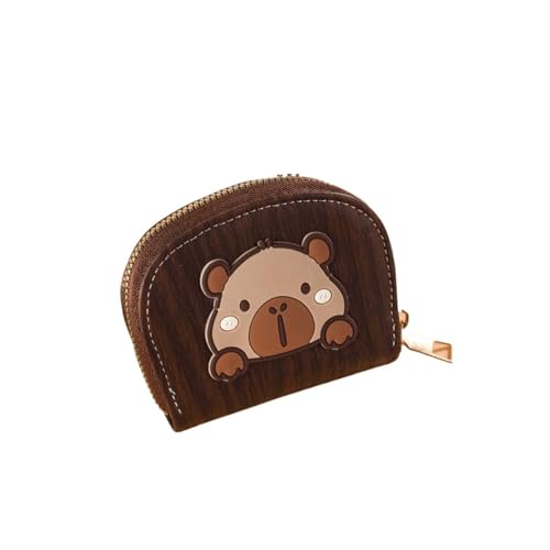 JINBIXIANGDJKS Kurze Täglich Frische Muschelförmige Reißverschluss Modische Einfache Geldbörse(Brown) von JINBIXIANGDJKS