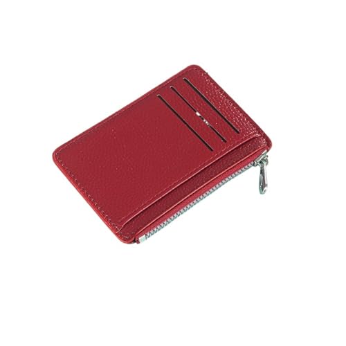 JINBIXIANGDJKS Lässiger Kartenhalter Mit Reißverschluss Und Mehreren Kartenfächern, Münzgeldbörse, Multifunktion(Red) von JINBIXIANGDJKS