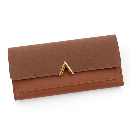 JINBIXIANGDJKS Lange Brieftasche, Dreifach Gefaltet, Stilvolle, Schlichte Geldbörse(Brown) von JINBIXIANGDJKS