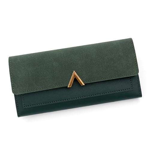 JINBIXIANGDJKS Lange Brieftasche, Dreifach Gefaltet, Stilvolle, Schlichte Geldbörse(Green) von JINBIXIANGDJKS