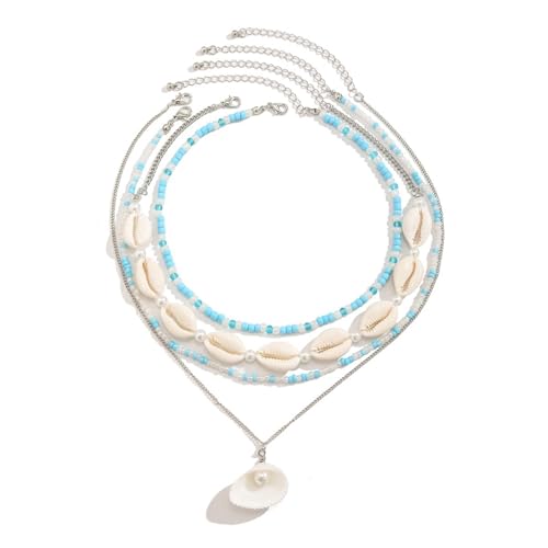 JINBIXIANGDJKS Mehrreihige Quastenkette Mit Muschelperlen JINBIXIANGDJKS Mehrreihige Quastenkette Mit Muschelperlen von JINBIXIANGDJKS