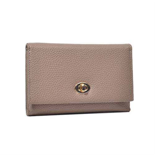 JINBIXIANGDJKS Mode Kurze Frauen Brieftasche High-end-Schloss Einfache Frauen Brieftasche(Brown) von JINBIXIANGDJKS