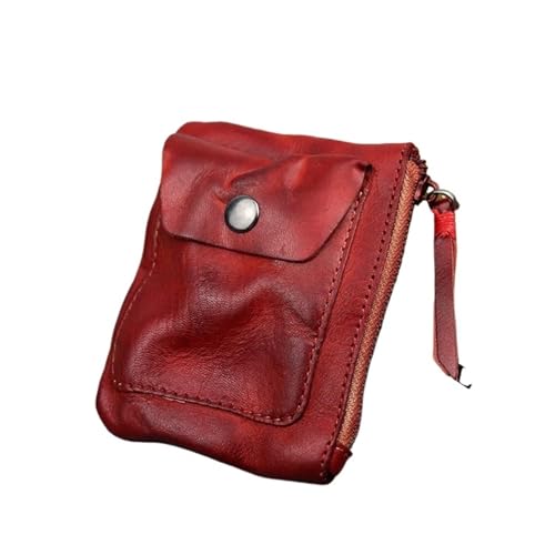 JINBIXIANGDJKS Modische Brieftasche Mit Reißverschluss, Dünn, Einfach, Plissiert, Große Kapazität, Geldbörse, Kartenhalter(Red) von JINBIXIANGDJKS
