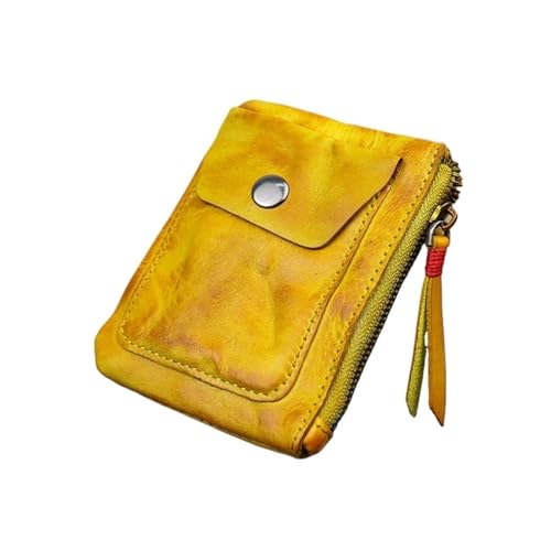JINBIXIANGDJKS Modische Brieftasche Mit Reißverschluss, Dünn, Einfach, Plissiert, Große Kapazität, Geldbörse, Kartenhalter(Yellow) von JINBIXIANGDJKS