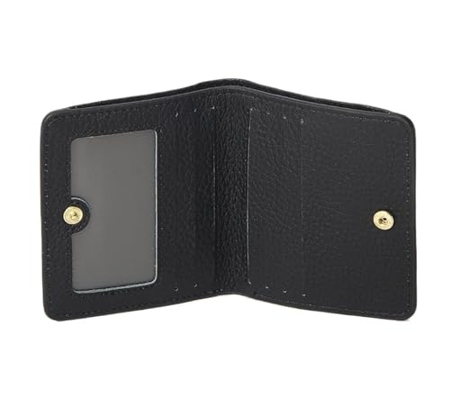 JINBIXIANGDJKS Modische Und Einfache Anti-Entmagnetisierungs-Kurzgeldbörse Mit Nähgarn, Dünne Brieftasche Mit Mehreren Kartenfächern Und Münzbörse(Black) von JINBIXIANGDJKS