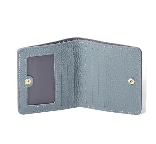 JINBIXIANGDJKS Modische Und Einfache Anti-Entmagnetisierungs-Kurzgeldbörse Mit Nähgarn, Dünne Brieftasche Mit Mehreren Kartenfächern Und Münzbörse(Blue) von JINBIXIANGDJKS
