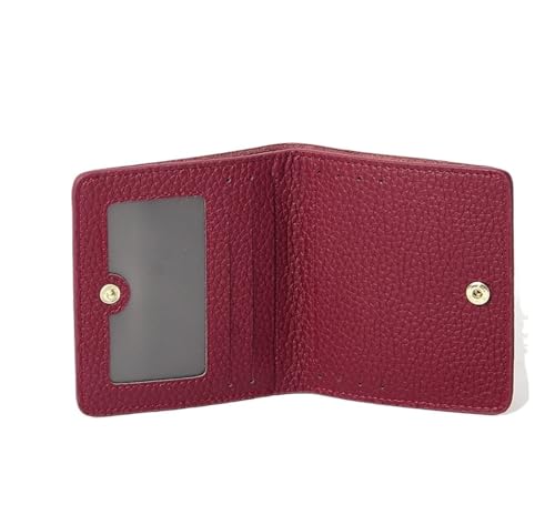 JINBIXIANGDJKS Modische Und Einfache Anti-Entmagnetisierungs-Kurzgeldbörse Mit Nähgarn, Dünne Brieftasche Mit Mehreren Kartenfächern Und Münzbörse(Red) von JINBIXIANGDJKS