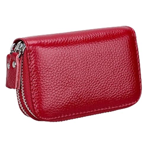 JINBIXIANGDJKS Retro-Geldbörse, Antimagnetischer Kartenhalter, Akkordeon-Kartenhalter, Große Version, Münzkartenhalter, Mehrere Farben Optional(WineRed) von JINBIXIANGDJKS