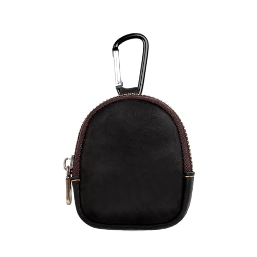 JINBIXIANGDJKS Retro Geldbörse Kopfhörer Lagerung Tasche Zipper Shell Kleine Brieftasche Schlüssel Tasche(Black) von JINBIXIANGDJKS