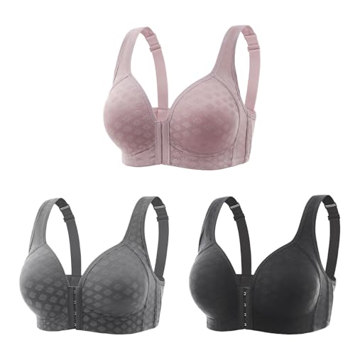 JINEKU Detox&Shape Kraftvoller Hebe-BH, BH mit Vorderverschluss, Haltungskorrektur-BH, BH gegen schlaffe Brüste (3/C,40/90) von JINEKU