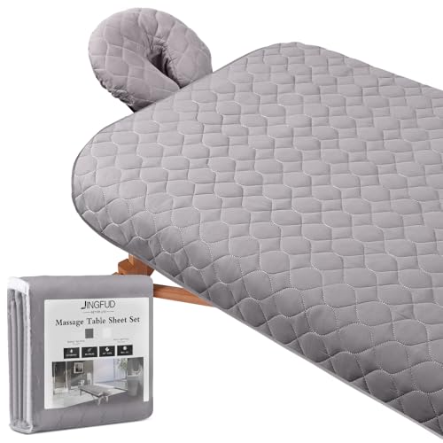 2-teiliges dickes, gestepptes Massageliegen-Bettlaken-Set – wasserdichte Massageliegenabdeckung & Gesichtswiegenabdeckung für Spa, Salon & Zuhause – extra Komfort 2-teiliges dickes, gestepptes Massageliegen-Bettlaken-Set – wasserdichte Massageliegenabdeckung & Gesichtswiegenabdeckung für Spa, Salon & Zuhause – extra Komfort von JINGFUD