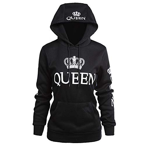 Fashion King & Queen Matching Hoodie Pullover Sweatshirt Paar Damen Herren Valentinstag Partner Geschenke Pullover Pullover Sportswear von JINGHE