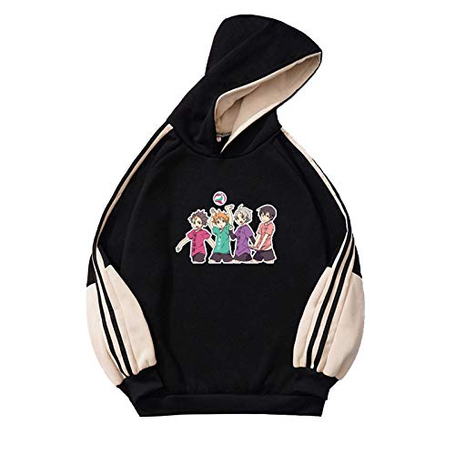 Haikyuu Hoodie für Mädchen Jungen Teenager, Japanische Anime Karasuno High School Hinata Shoyo Kageyama Tobio Niedliche Lässige Warme Sweatshirt Volleyball Pullover von JINGHE