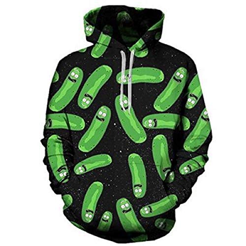 Herbst Winter Hoodies Sweatshirt mit Kordelzug, Rick Morty Lustige 3D Streetwear Casual Trainingsanzug Pullover Hooded Jumper Tops von JINGHE