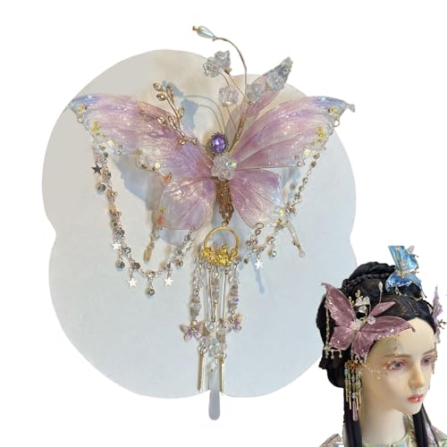 JINGLING Blumenhaarclips für Damen - Perlen Quaste Haarnadel,Seidene Schleifen Glänzende Quasten Rosen Elegantes Kopfschmuck für Schule Ball Cosplay Fest Brautjungfer Alltag Tanz von JINGLING