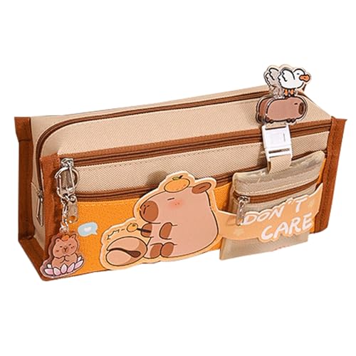 JINGLING Capybara Plüsch-Federmäppchen, Capybara – niedliches Capybara-Federmäppchen mit großer Kapazität | Federmäppchen aus für Stifthalter, Bürobedarf, von JINGLING