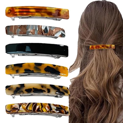 JINGLING Damen Haarspangen - 6 Stück Dicke Haarspangen Für Frauen | Alltagsaccessoires Mit Schildpatt-Optik, Modische Haarklamppen Für Damen Mädchen Schule von JINGLING
