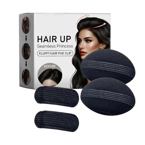 JINGLING Haarbasis Beule Einsätze, Volumen Haarbasiseinsätze,4x Haarvolumen Zunahme Clip | 4 Pack unsichtbare Bun Pad -Werkzeugzubehör für lange Frauen Lady Hochzeiten jeden Tag Gebrauch von JINGLING