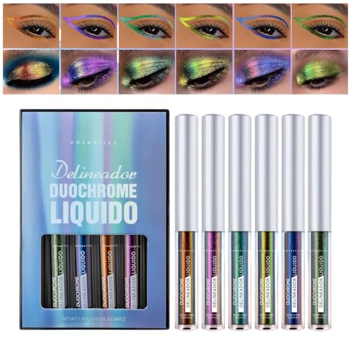 JINGLING Liquid Eye Liner Glitzer, Flüssigaugenauskleidung - Farbveränderte Augen Liner Gel | Farbveränderte Kosmetik für Partytanz, Set von 6 lang anhaltenden Make-up-Tools JINGLING Liquid Eye Liner Glitzer, Flüssigaugenauskleidung - Farbveränderte Augen Liner Gel | Farbveränderte Kosmetik für Partytanz, Set von 6 lang anhaltenden Make-up-Tools von JINGLING
