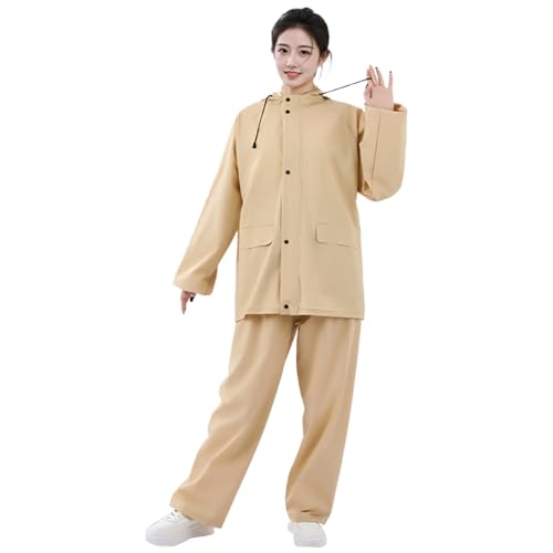 JINGLING Regenanzug Wasserdicht,Schützender Wasserdichter Regenkleidung - Wiederverwendbare Kapuzen-Overall mit atmungsaktiven Jacken und Hosen und reflektierendem Design für Outdoor-Arbeit, Camping von JINGLING
