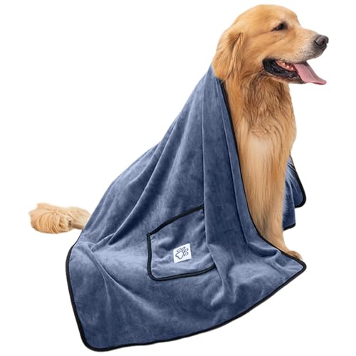 JINGLING Saugfähiges Hundehandtuch, Haustierpflegehandtuch mit Eingrifftaschen | Super saugfähige Mikrofaser-Badetücher, Duschzubehör - Schnell trocknende Hundehandtücher für die Reinigung, von JINGLING