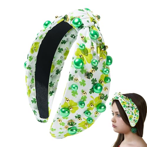 JINGLING St. Patrick's Day Stirnbänder für Mädchen, St. Patrick's Day, Haarband für St. Patrick's Day, Haarband für St. Patrick's Day, grünes -Stirnband, verziert mit Strasssteinen, Zubehör von JINGLING