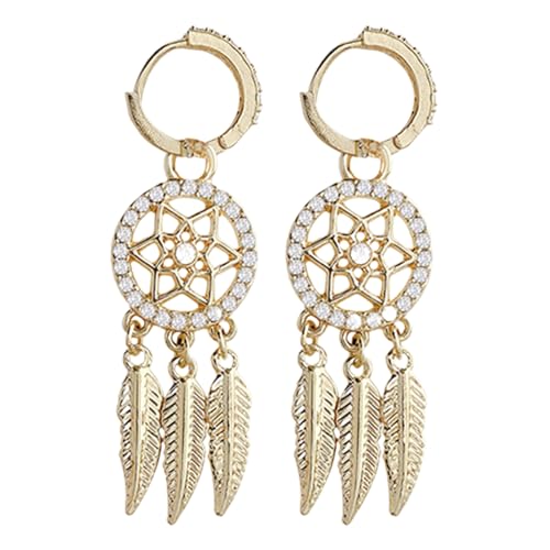 JINGLING Traumfänger Ohrringe für Frauen, Boho Ohrringe für Frauen hängend, Lange Ohrringe Strass Silber Ohrstecker, Geometrische funkelnde Schmuck für von JINGLING