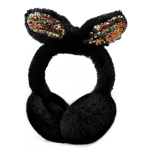 JINGTOPS Ohrenwärmer Winter Damen Bequemer weicher Winter Ohrenschützer (Schwarz) von JINGTOPS