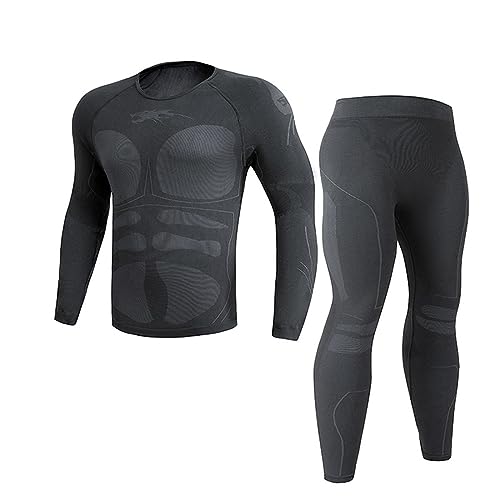 Thermo Unterwäsche für Männer Wolle Basisschicht für Männer Sets für kaltes Wetter Lange Unterhosen Set für Männer 2er Pack für Extremes kaltes Wetter von JINGYUA