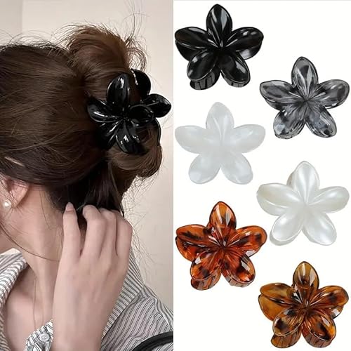 6 Stück Blumen Haarklammer, Niedliche Blumenförmige für Frauen Mädchen Haarstyling Zubehör Haar Damen Haarspangen Blume Haarstyling Zubehör (Gemischte) von JINJIASC