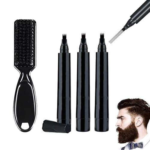 JINJUMEI Bartfüller Stift Set, 3 Bartfüllerstift mit Bartbürste, Verbessern Gesichtshaar, Wasserfester Bartstift, Beard Pencil Filler for Men with Bristle Beard Brush,für Schnurrbart & Augenbrauen JINJUMEI Bartfüller Stift Set, 3 Bartfüllerstift mit Bartbürste, Verbessern Gesichtshaar, Wasserfester Bartstift, Beard Pencil Filler for Men with Bristle Beard Brush,für Schnurrbart & Augenbrauen von JINJUMEI