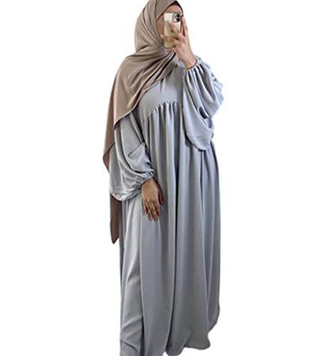 Frauen Abaya Kleid Ramadan Islamische muslimische Kleidung Krepp Ballon Ärmel Abaya Kleid Jilbab Afrikanische Türkische Robe Dubai Outfits von JINLLC