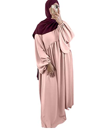 Frauen Abaya Kleid Ramadan Islamische muslimische Kleidung Krepp Ballon Ärmel Abaya Kleid Jilbab Afrikanische Türkische Robe Dubai Outfits von JINLLC