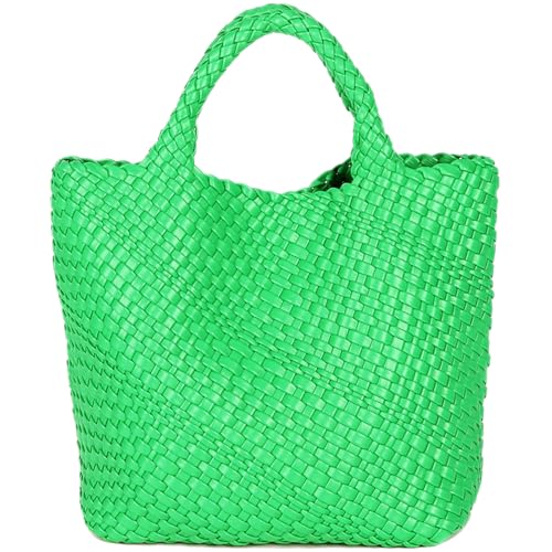 JINMANXUE Mode Gewebte Tasche Shopper Tasche Reise Handtaschen und Geldbörsen Frauen Tote Bag Große Kapazität Schulter Taschen, Avocadogrün, 16.1" W x 7.1" D x 11" H von JINMANXUE