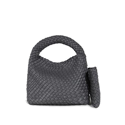 Mode Handtasche Für Frauen Gewebte Einkaufstasche Eimer Composite Tasche Stricken Kette Tasche Weibliche Crossbody Umhängetasche Shopper Geldbörsen, Grau von JINMANXUE