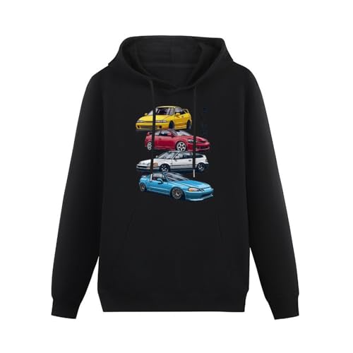 JINPUJING JDM Mix Civic CRX Integra Car Mens Hoodies Printed Graphic Pullover Unisex Black Sweatshirts L JINPUJING JDM Mix Civic CRX Integra Car Mens Hoodies Printed Graphic Pullover Unisex Black Sweatshirts L von JINPUJING