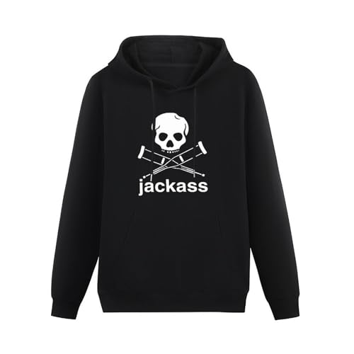 JINPUJING Jackass Mens Hoodies Printed Graphic Pullover Unisex Black Sweatshirts XXL von JINPUJING