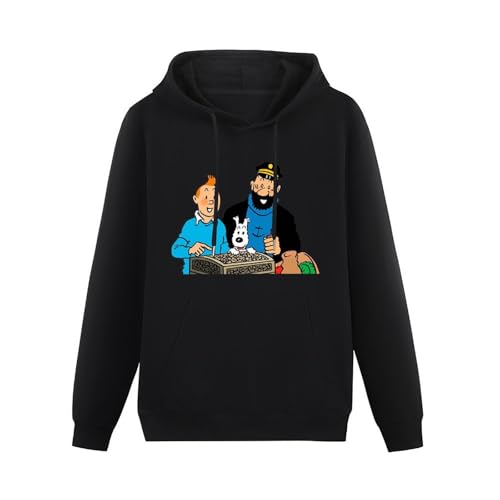 JINPUJING Tin-Tin Tribes and Winks Mens Hoodies Printed Graphic Pullover Unisex Black Sweatshirts XL JINPUJING Tin-Tin Tribes and Winks Mens Hoodies Printed Graphic Pullover Unisex Black Sweatshirts XL von JINPUJING