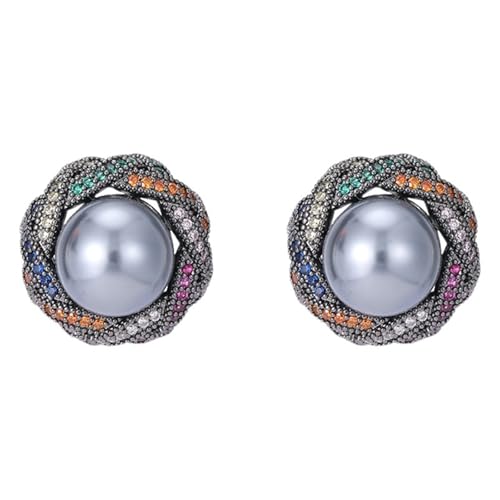 Elegante Temperament High-end-ohrringe Design Gefühl Verwoben Linien Licht Luxus High-end-zirkon Perle Ohrringe(K) von JINSHENGXINA