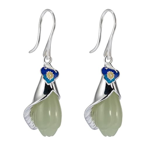 JINSHENGXINA Eingelegte Hetian Magnolienblütenohrringe for Damen JINSHENGXINA Eingelegte Hetian Magnolienblütenohrringe for Damen von JINSHENGXINA