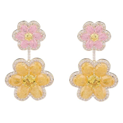 JINSHENGXINA Ohrringe Ice Crack Zirkonia Ohrringe Blumen Ohrringe(B_OneSize) von JINSHENGXINA