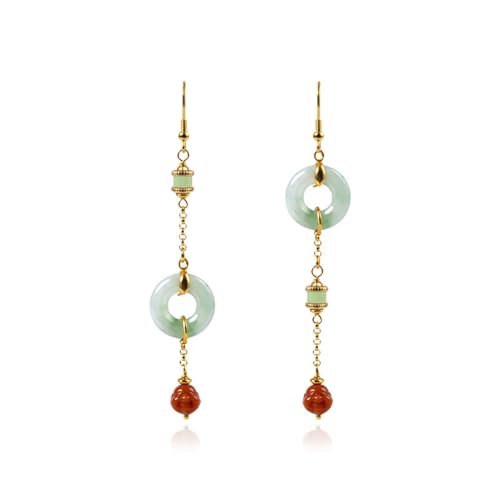 JINSHENGXINA Peace Schnalle Asymmetrische Ohrringe Cheongsam Ohrringe von JINSHENGXINA