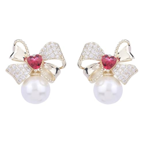 JINSHENGXINA Perlenohrringe Mit Liebesschleife for Damen JINSHENGXINA Perlenohrringe Mit Liebesschleife for Damen von JINSHENGXINA