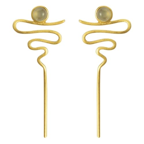 JINSHENGXINA Prehnit-Linienohrringe for Frauen, Blaue Rauch-Lockenohrringe JINSHENGXINA Prehnit-Linienohrringe for Frauen, Blaue Rauch-Lockenohrringe von JINSHENGXINA
