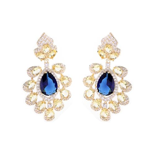 JINSHENGXINA Schwere Blumenohrringe Mit Mikropavé Und Farbigen Zirkonen JINSHENGXINA Schwere Blumenohrringe Mit Mikropavé Und Farbigen Zirkonen von JINSHENGXINA