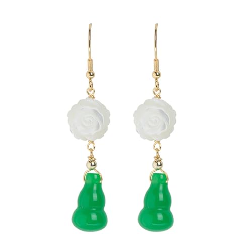 JINSHENGXINA Shell Rose Ohrringe Frauen Handgemachte Jade Kürbis Ohrringe von JINSHENGXINA