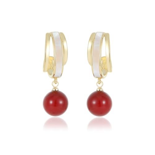 Modische Und Elegante Ohrringe Französischer Stil Persönlichkeit Dame High-End-Perle Eingelegte Natürliche Mutter-von-Perle Ohrringe(M) von JINSHENGXINA