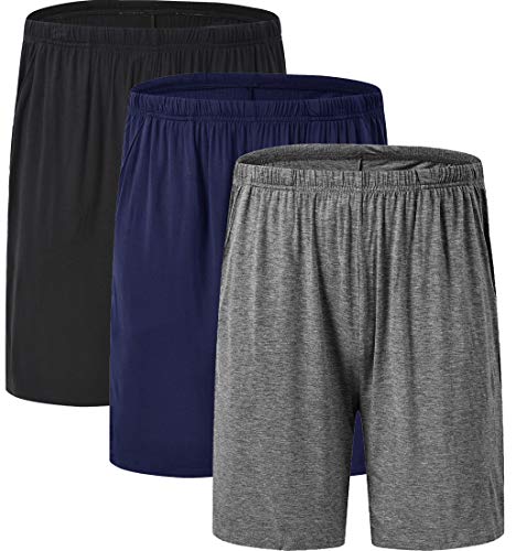 JINSHI Herren Schlafanzug Pyjamahose Kurze Freizeithose Nachtwäsche Shorts 3er Pack Schwarz+Dunkelgrau+Marineblau 3XL JINSHI Herren Schlafanzug Pyjamahose Kurze Freizeithose Nachtwäsche Shorts 3er Pack Schwarz+Dunkelgrau+Marineblau 3XL von JINSHI