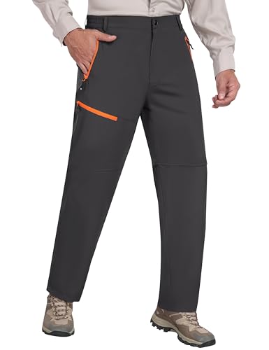 JINSHI Herren Wanderhose Zip Off Trekkinghose Leicht Schnelltrocknend Outdoorhose Abnehmbar Funktionshose mit Reißverschluss-Taschen Schwarz EU M von JINSHI